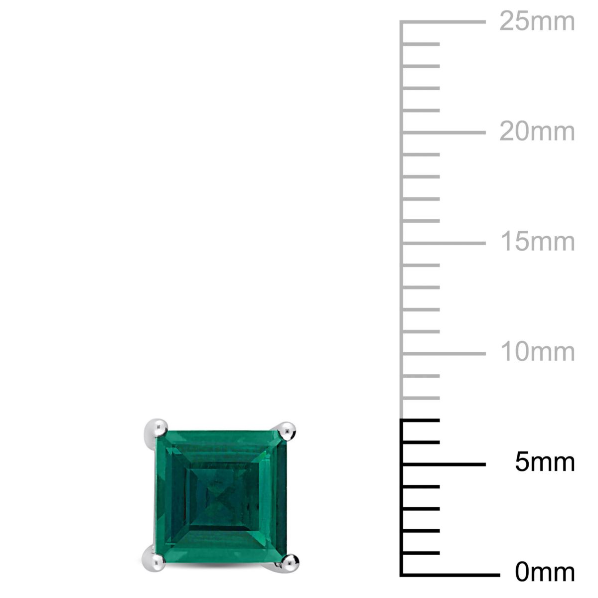 Lab Created Created Emerald Stud Earrings in Sterling Silver