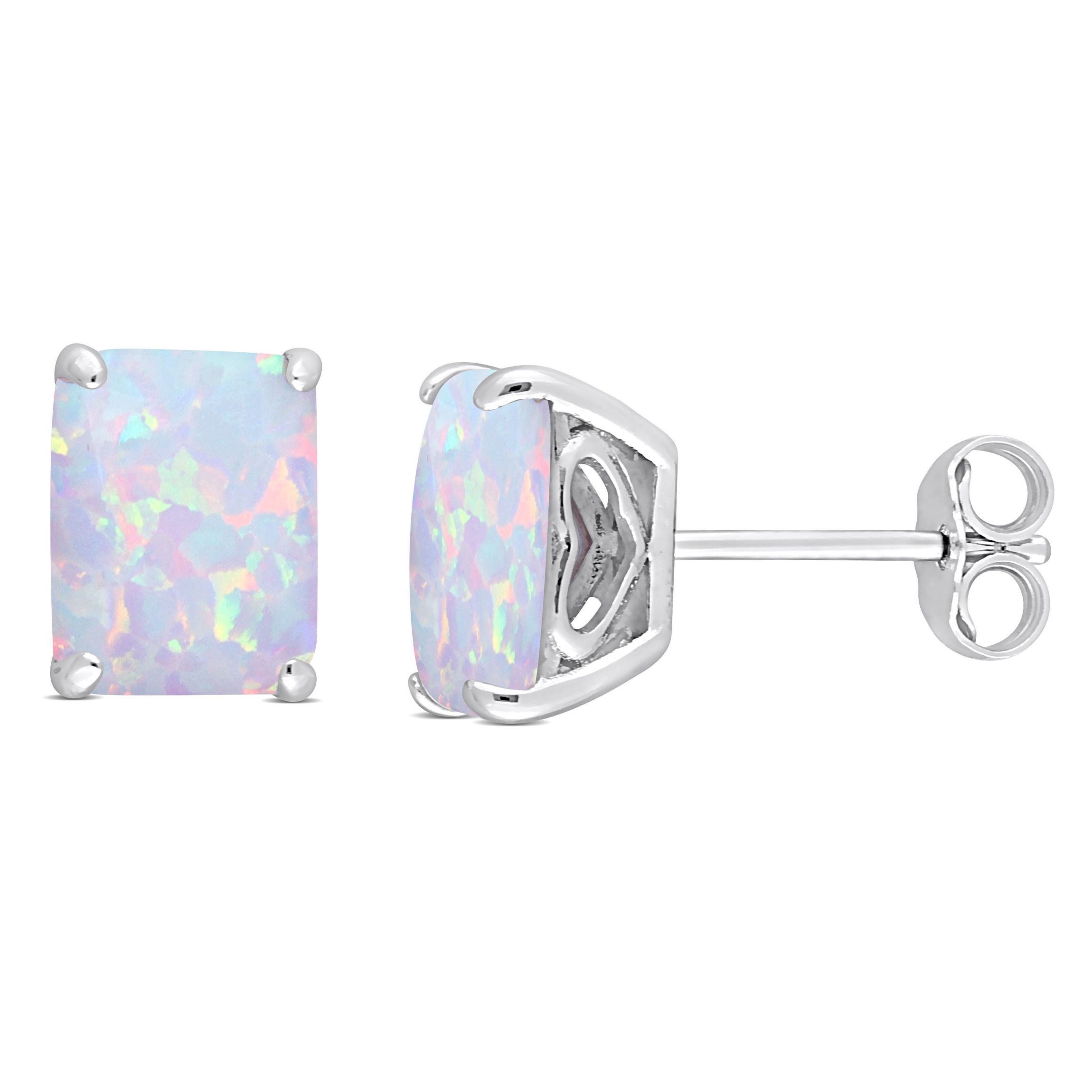 Lab Created Created Opal Stud Earrings in Sterling Silver