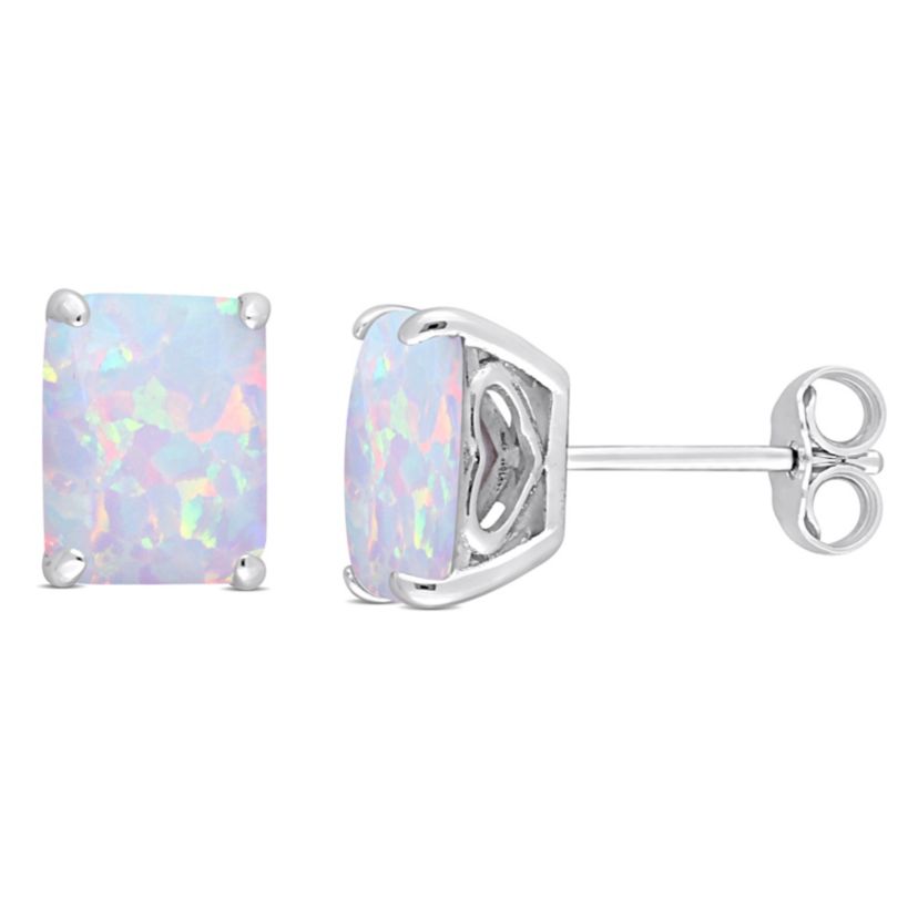 Lab Created Created Opal Stud Earrings in Sterling Silver