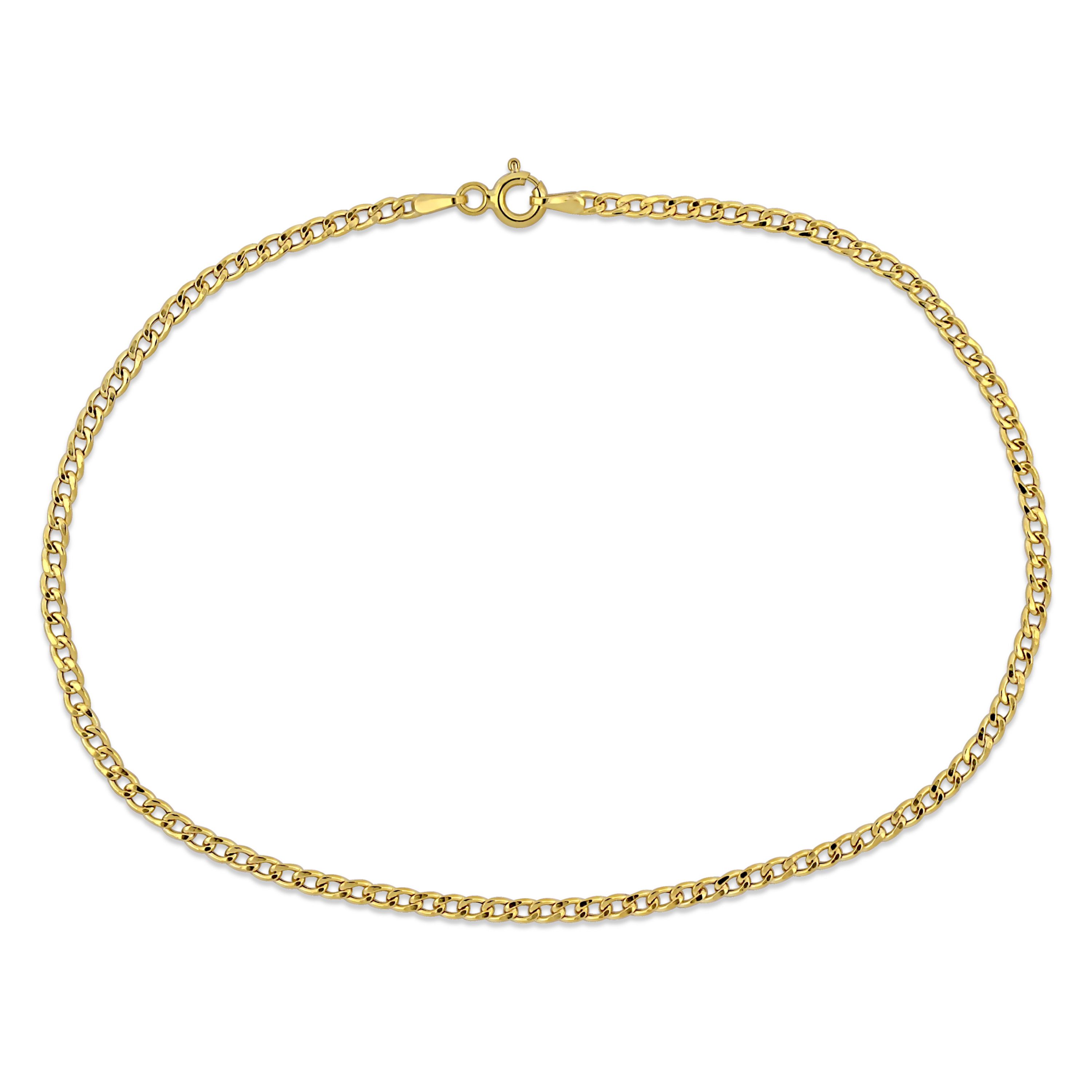 2.3MM Curb Link Chain Bracelet in 10K Yellow Gold, 10"