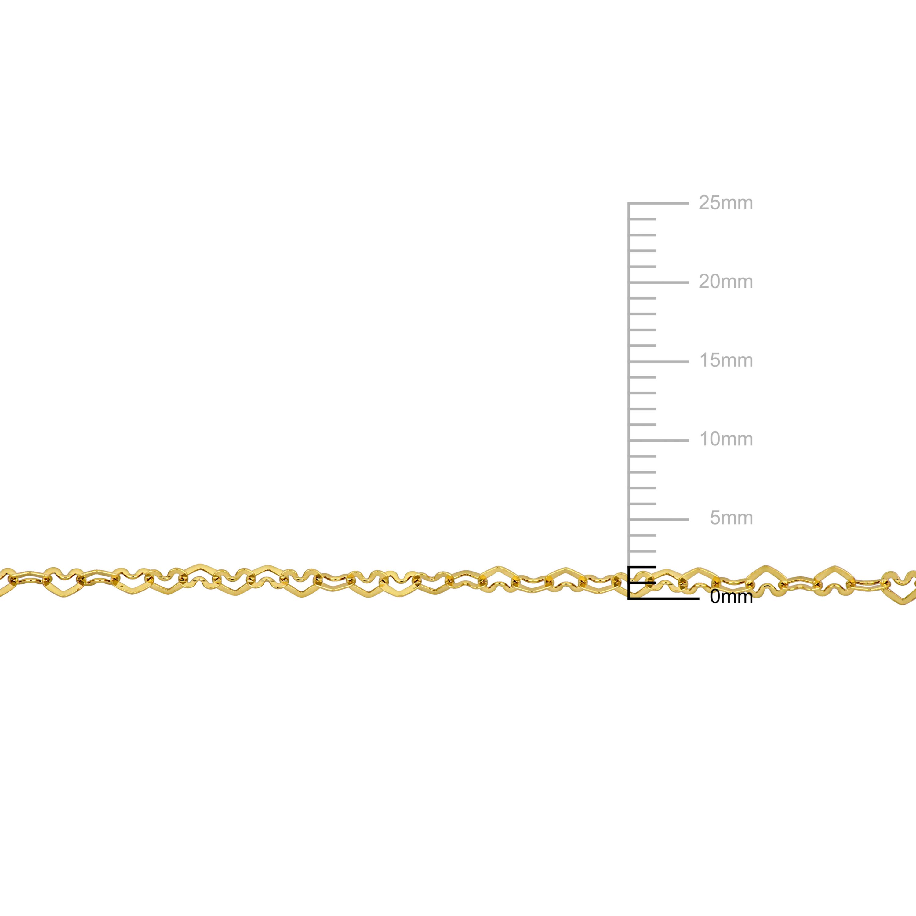 2MM Heart Link Anklet in 14K Yellow Gold, 9"