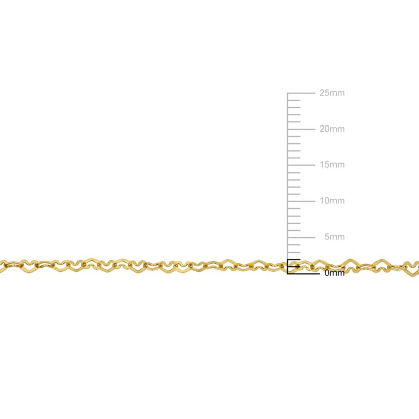 2MM Heart Link Anklet in 14K Yellow Gold, 9"