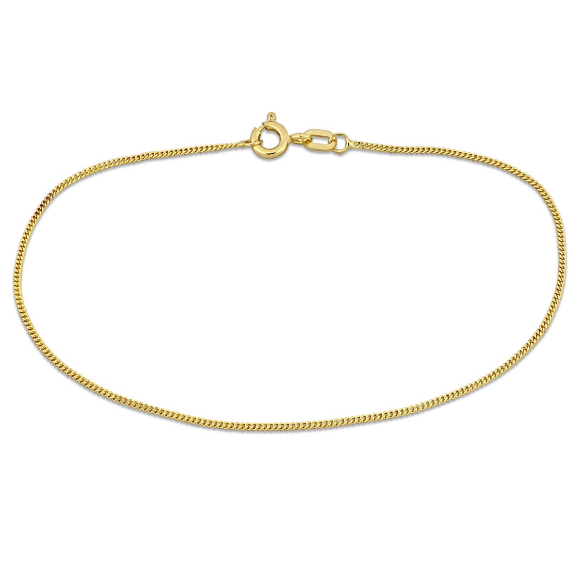 1MM Diamond Cut Flat Curb Bracelet in 14K Yellow Gold, 9"