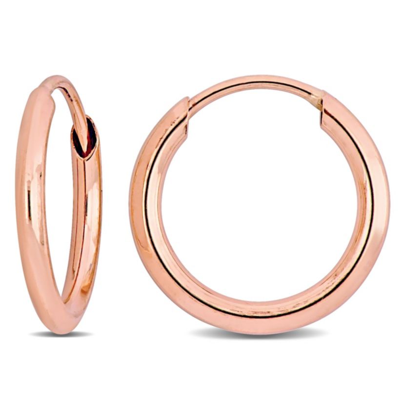 11MM Hoop Earrings in 14K Rose Gold