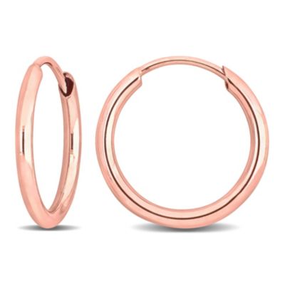 Belk & Co 13MM Hoop Earrings in 14K Rose Gold, Pink, 8.25 in