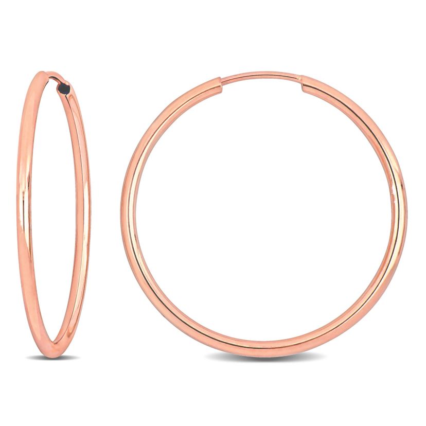 25MM Hoop Earrings in 14K Rose Gold