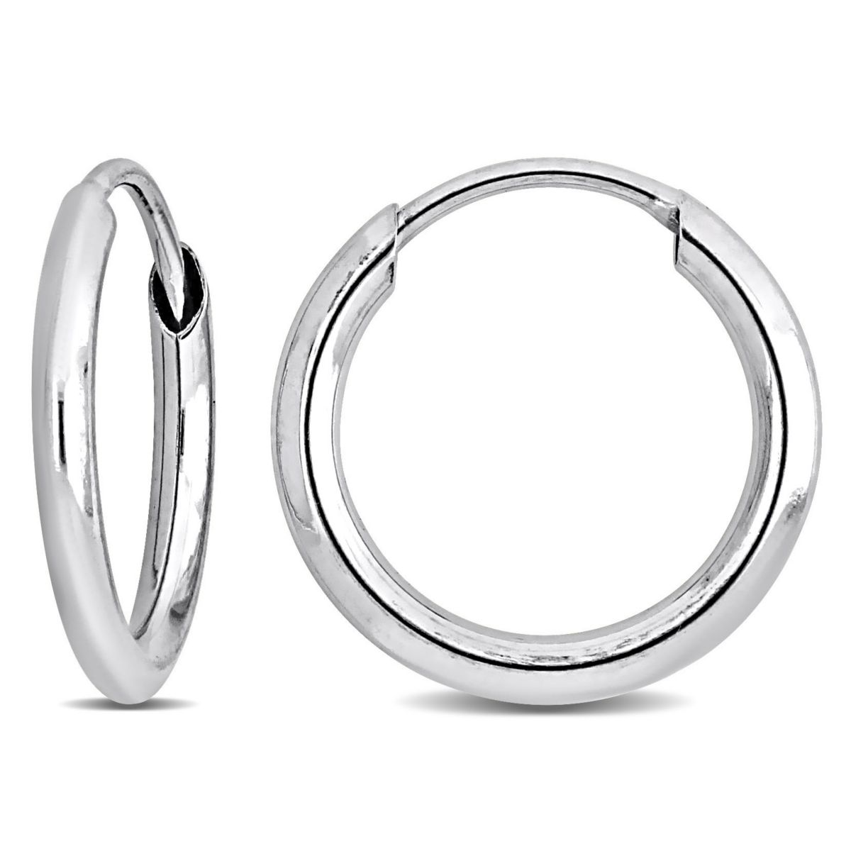 11MM Hoop Earrings in 14K White Gold