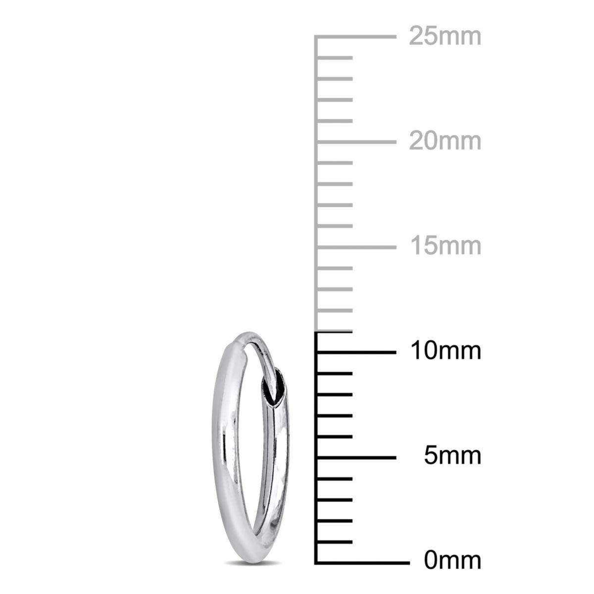 11MM Hoop Earrings in 14K White Gold