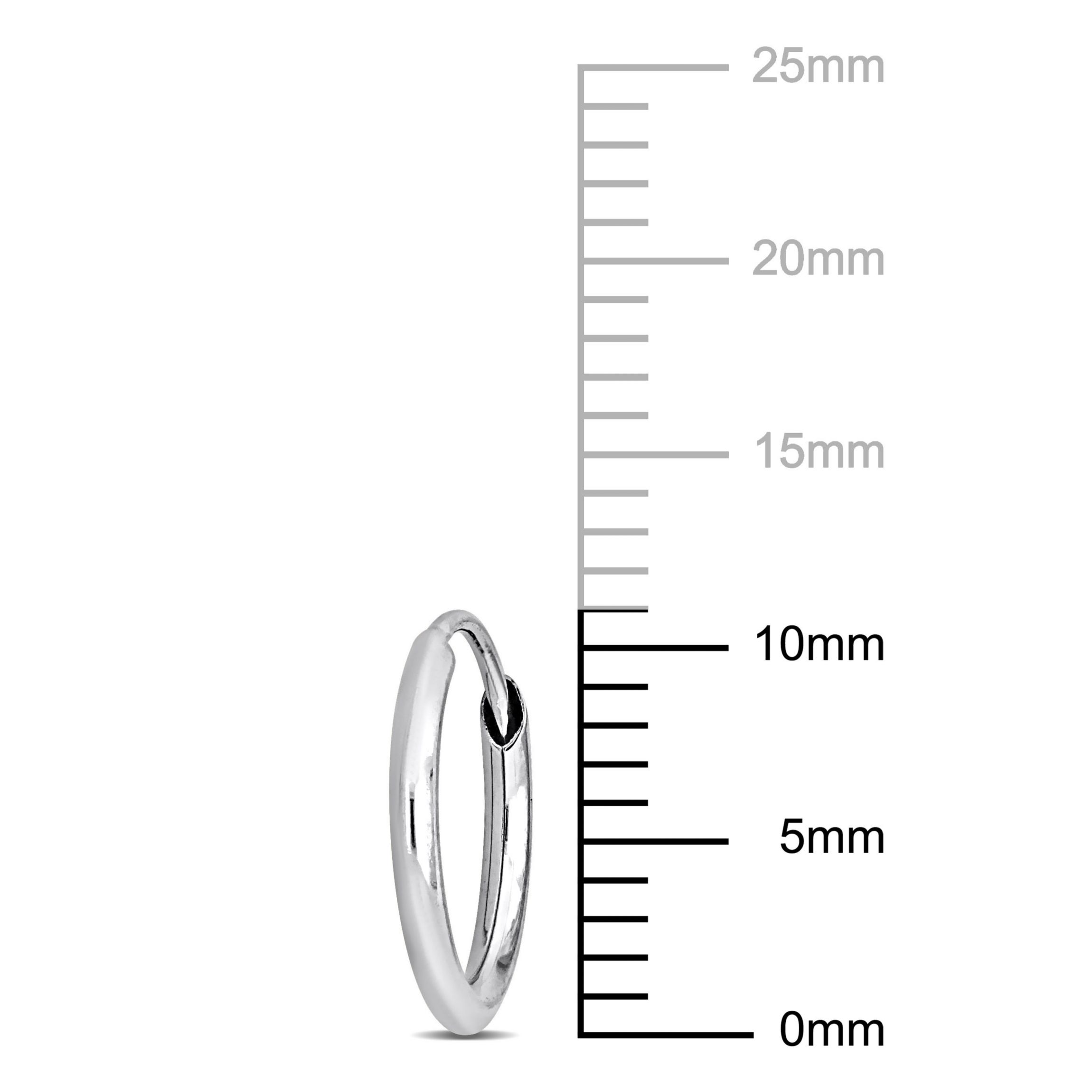 11MM Hoop Earrings in 14K White Gold