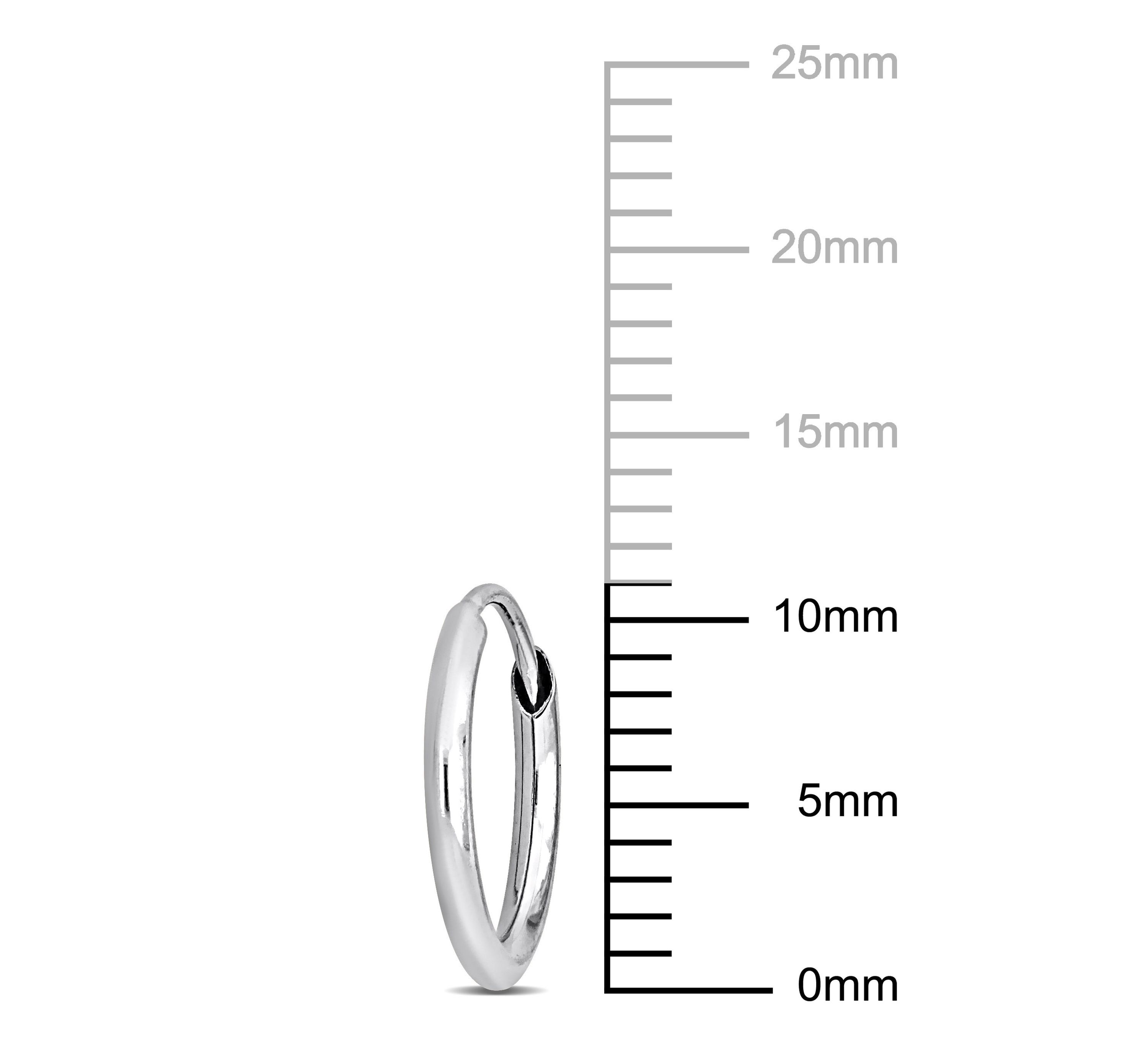 11MM Hoop Earrings in 14K White Gold