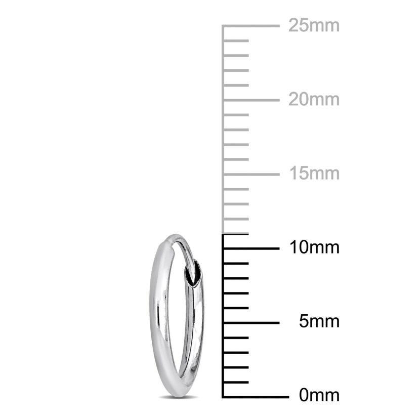 11MM Hoop Earrings in 14K White Gold