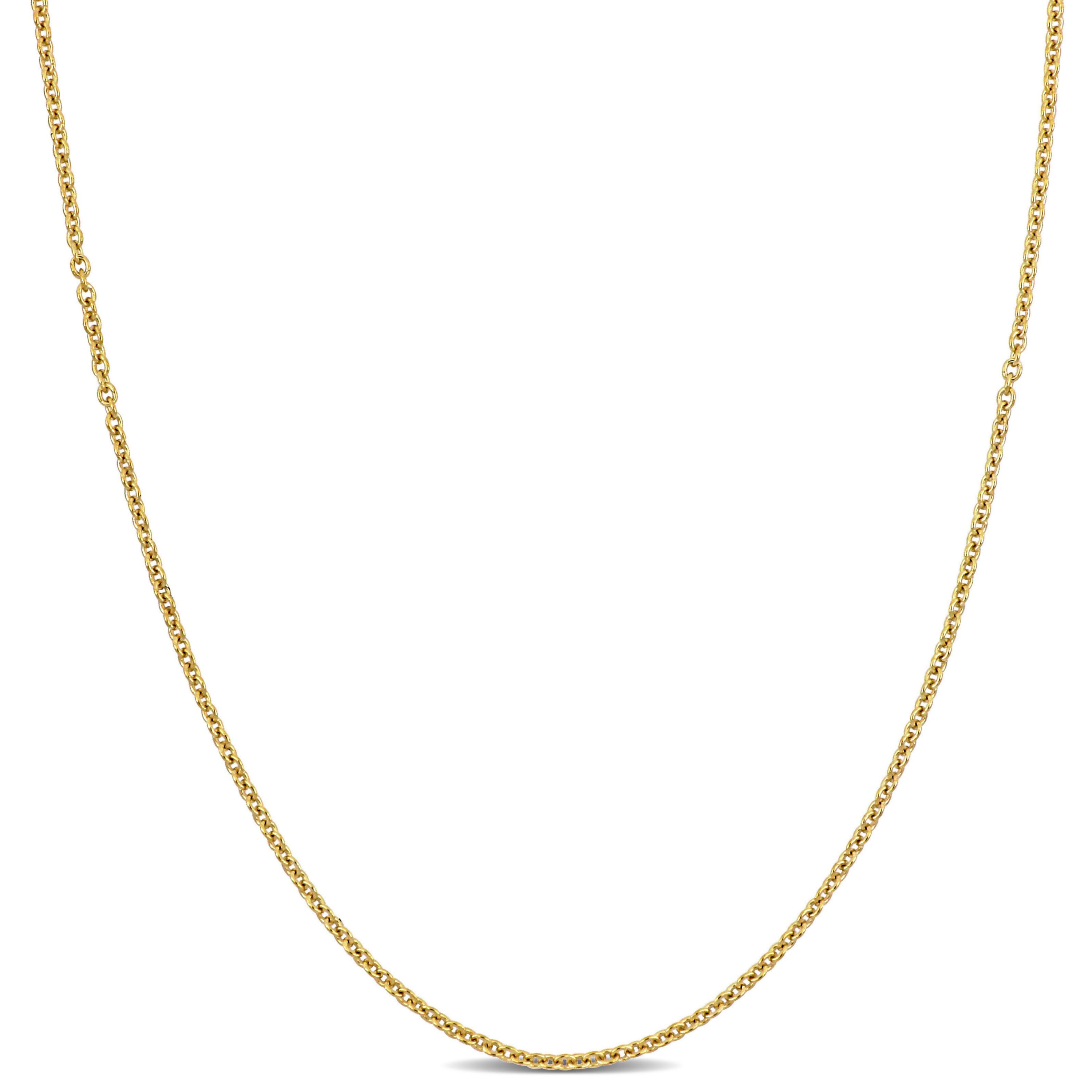 0.85MM Round Cable Chain in 10K Yellow Gold, 17"