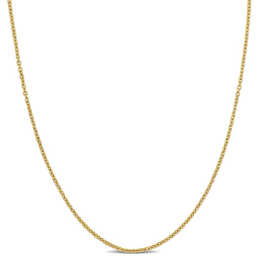 0.85MM Round Cable Chain in 10K Yellow Gold, 17"