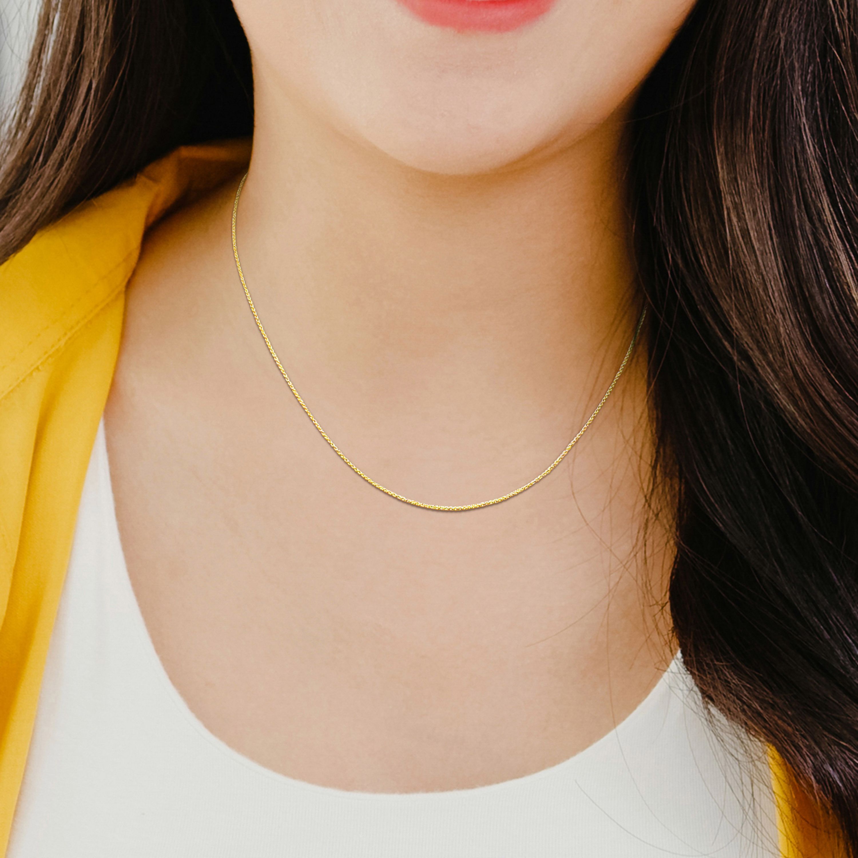 0.85MM Round Cable Chain in 10K Yellow Gold, 17"