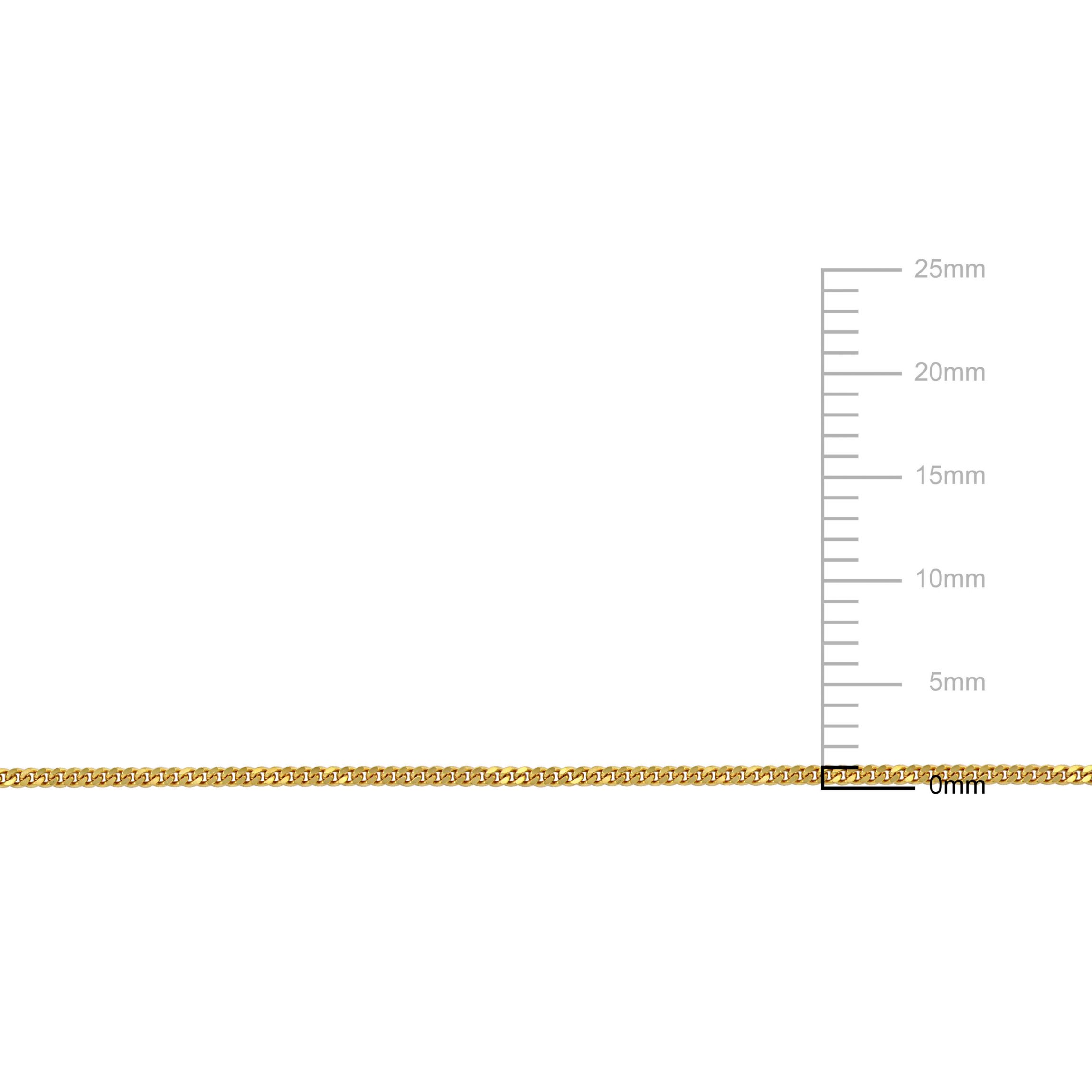 1MM Diamond Cut Flat Curb Anklet in 14K Yellow Gold, 9"