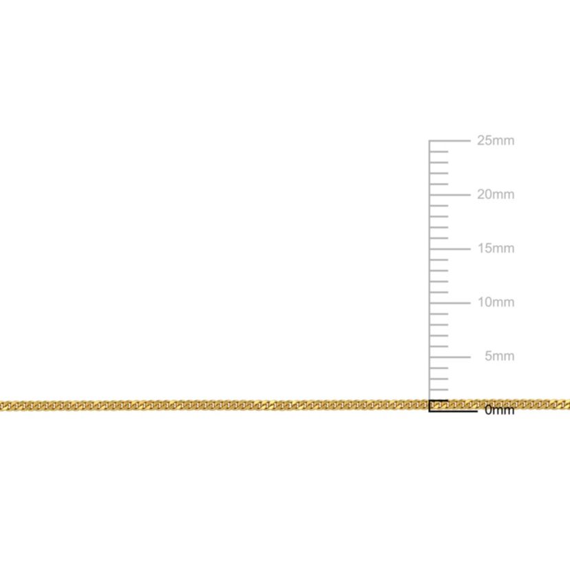 1MM Diamond Cut Flat Curb Anklet in 14K Yellow Gold, 9"
