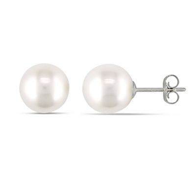 Belk & Co 8-8.5mm Freshwater Cultured Pearl Stud Earrings in 14K White Gold