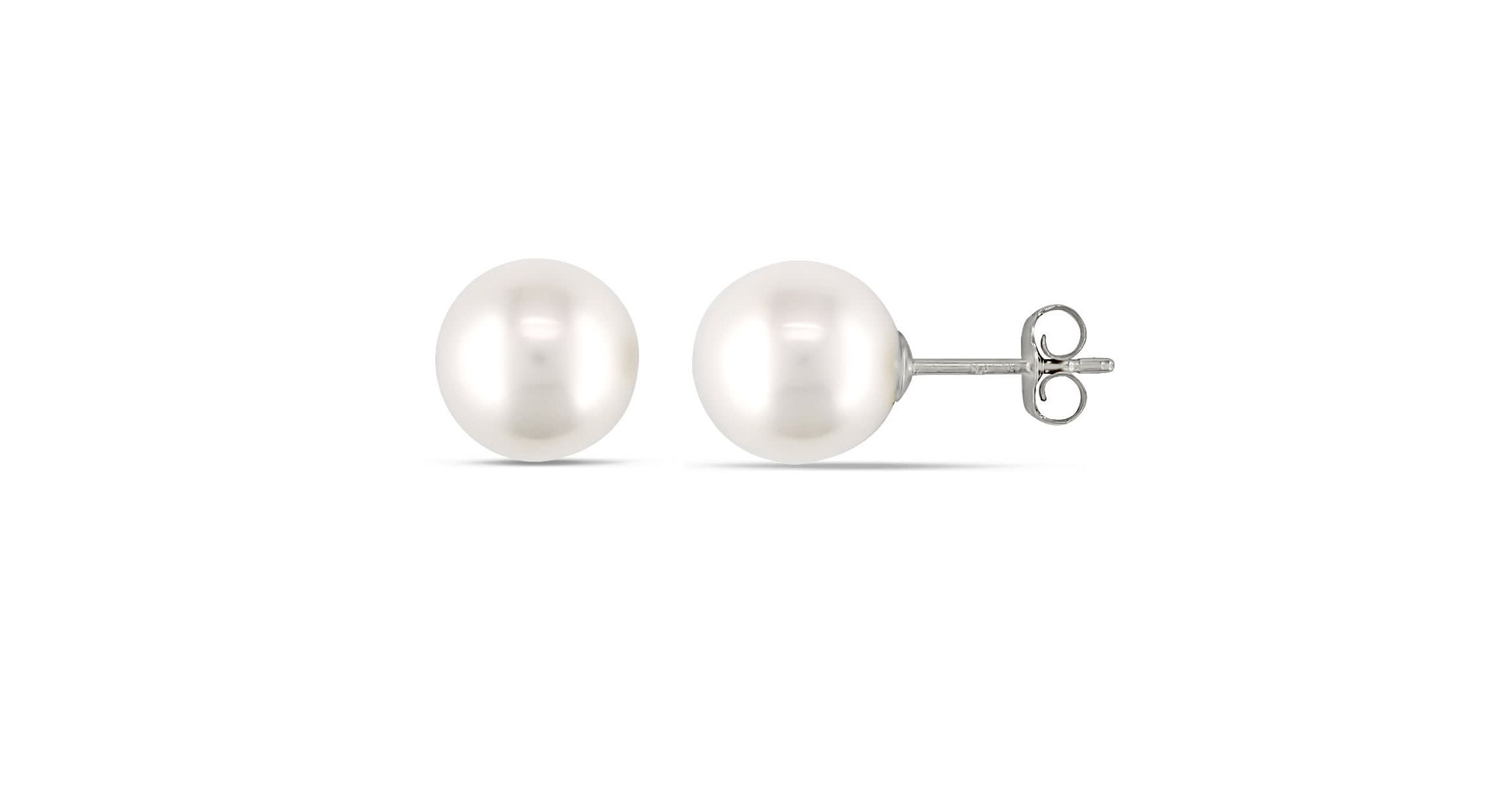 8-8.5mm Freshwater Cultured Pearl Stud Earrings in 14K White Gold