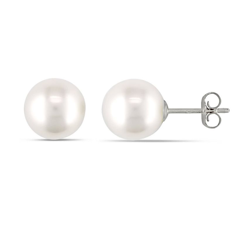 8-8.5mm Freshwater Cultured Pearl Stud Earrings in 14K White Gold