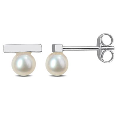 Belk & Co 4-4.5mm Freshwater Cultured Pearl Stud Earrings in 10K White Gold