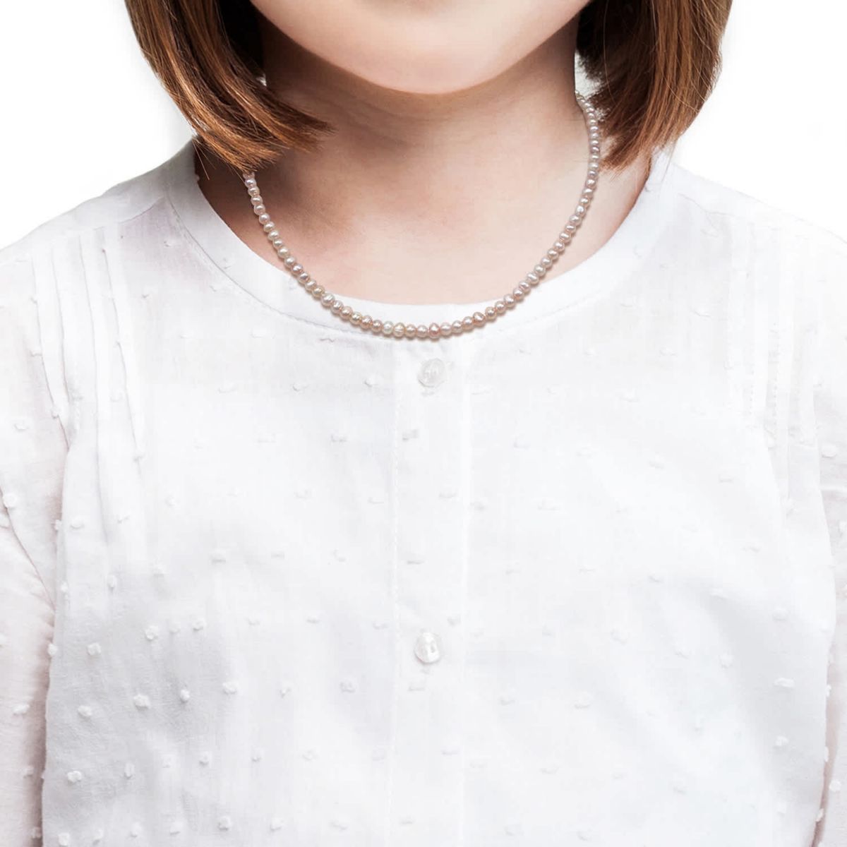 3-4mm Pink Freshwater Cultured Pearl Strand Necklace in 14K Yellow Gold