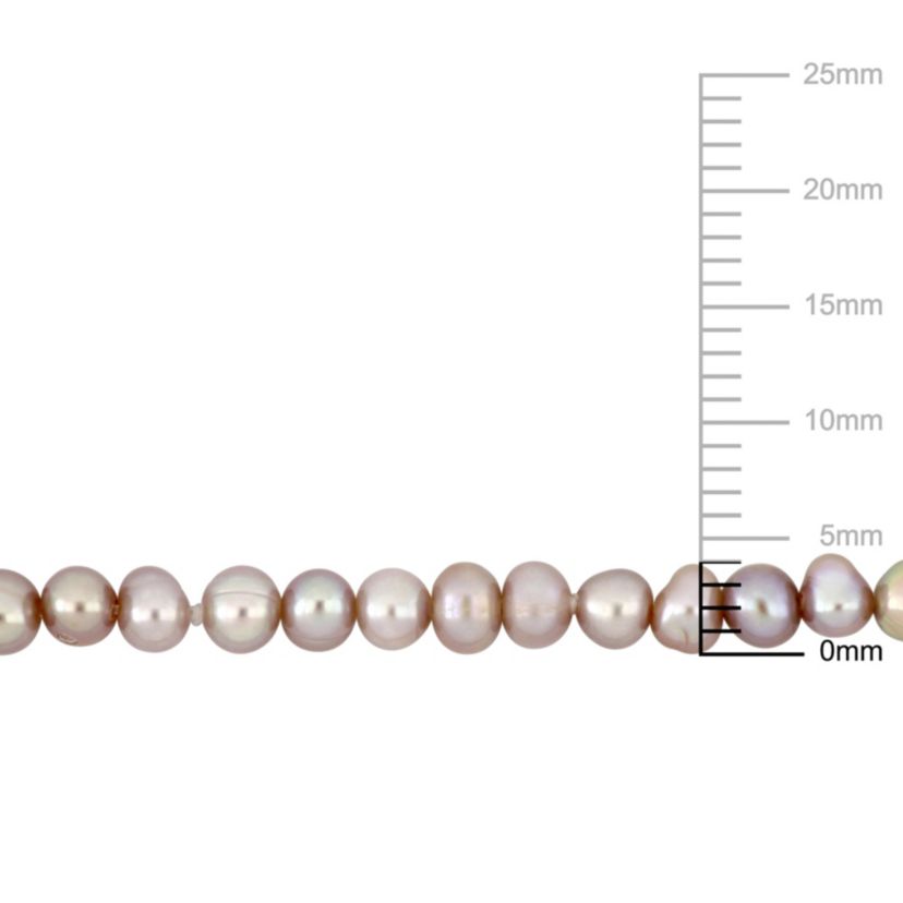 3-4mm Pink Freshwater Cultured Pearl Strand Necklace in 14K Yellow Gold