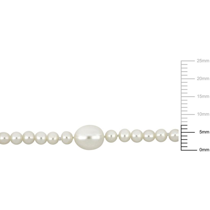 3.5-7mm Freshwater Cultured Pearl Station Bracelet in 10K Yellow Gold