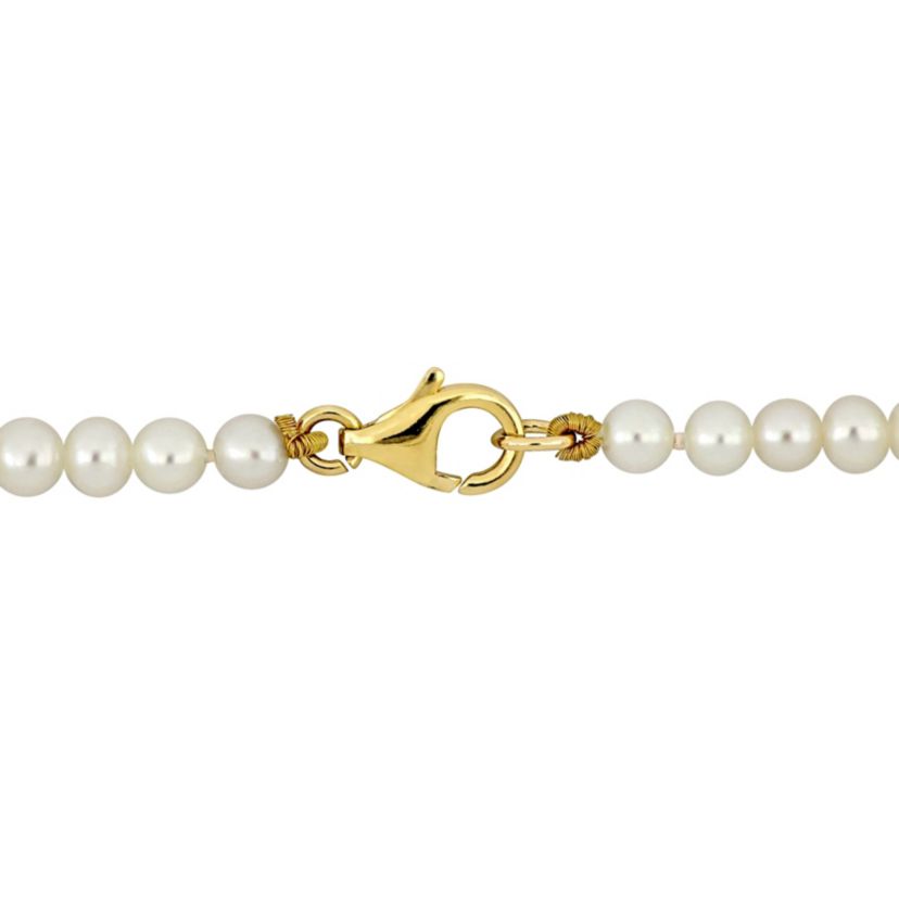 3.5-7mm Freshwater Cultured Pearl Station Bracelet in 10K Yellow Gold