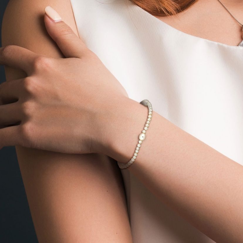 3.5-7mm Freshwater Cultured Pearl Station Bracelet in 10K Yellow Gold
