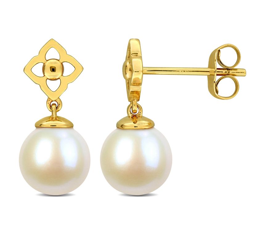 7-7.5mm Freshwater Cultured Pearl Stud Earrings in 14K Yellow Gold