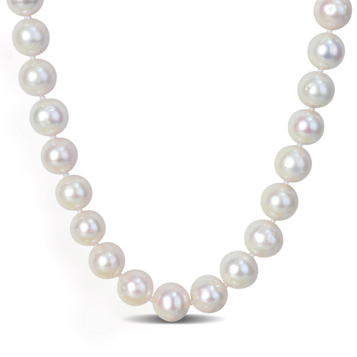 2-Piece Set of 9-9.5mm Freshwater Cultured Pearl Strand Bracelet and Necklace in Sterling Silver