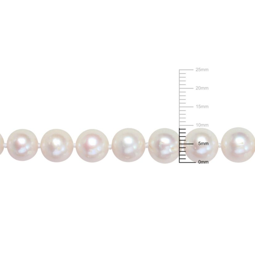2-Piece Set of 9-9.5mm Freshwater Cultured Pearl Strand Bracelet and Necklace in Sterling Silver