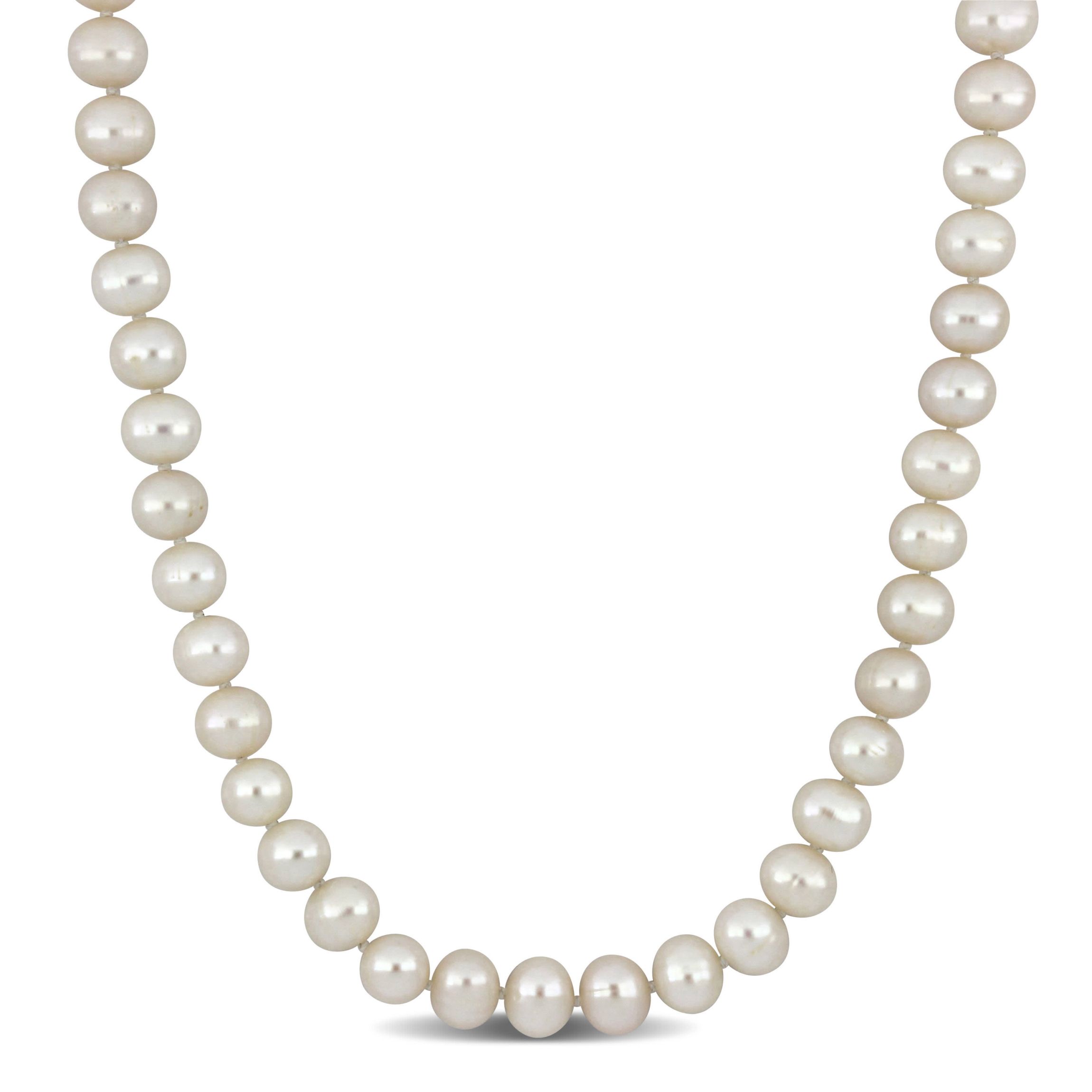 7-7.5mm Freshwater Cultured Pearl Necklace in 10K Yellow Gold
