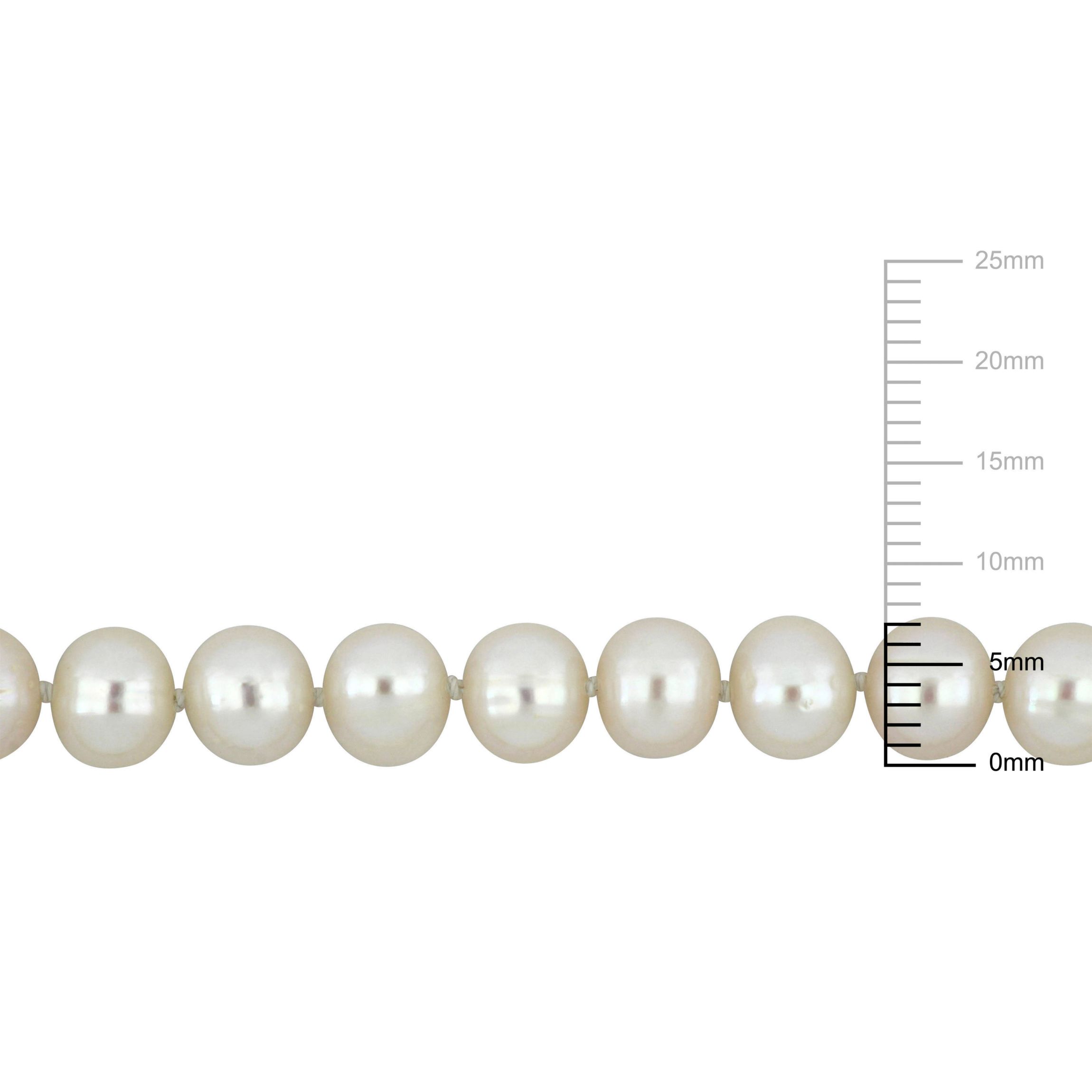 7-7.5mm Freshwater Cultured Pearl Necklace in 10K Yellow Gold