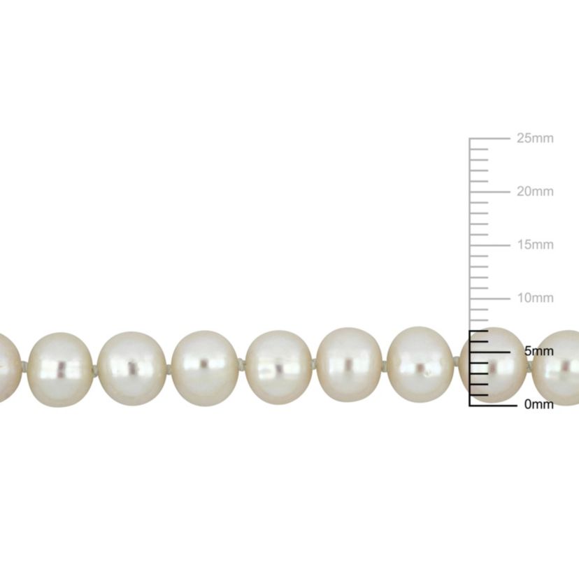 7-7.5mm Freshwater Cultured Pearl Necklace in 10K Yellow Gold