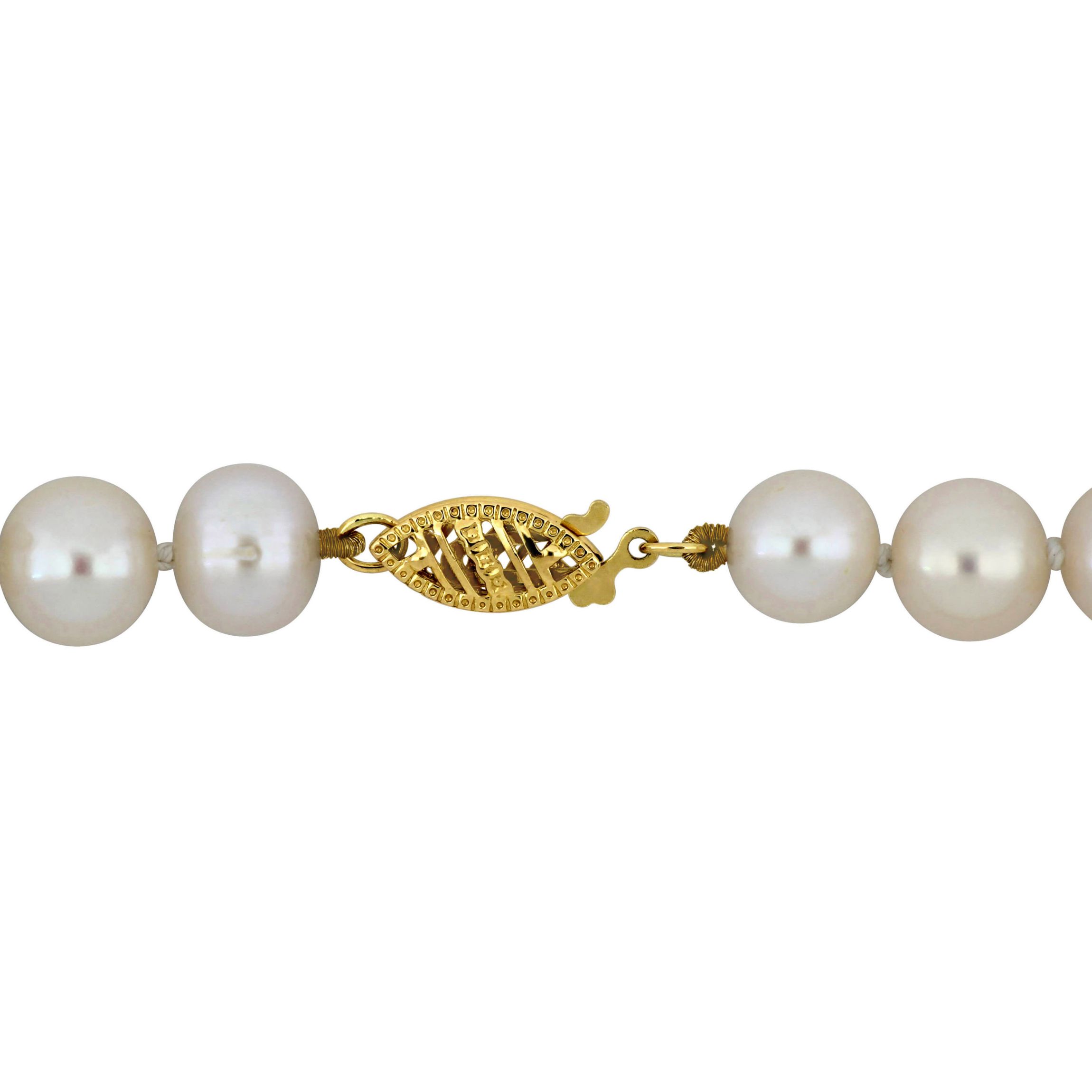7-7.5mm Freshwater Cultured Pearl Necklace in 10K Yellow Gold