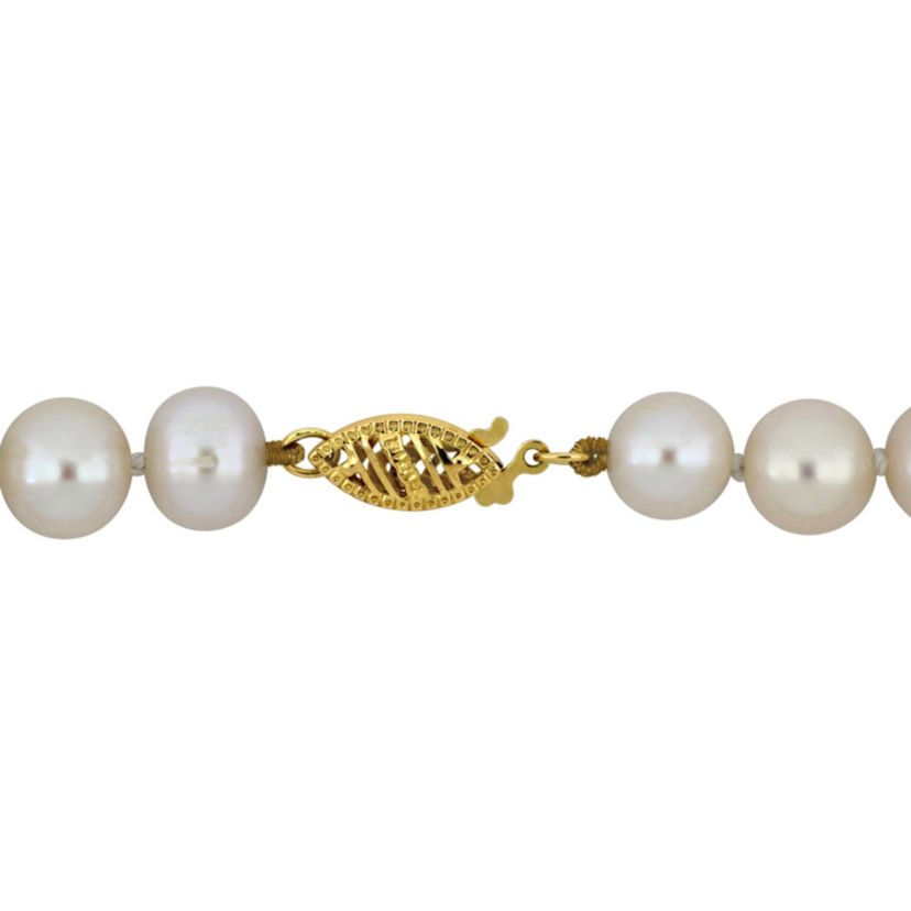 7-7.5mm Freshwater Cultured Pearl Necklace in 10K Yellow Gold