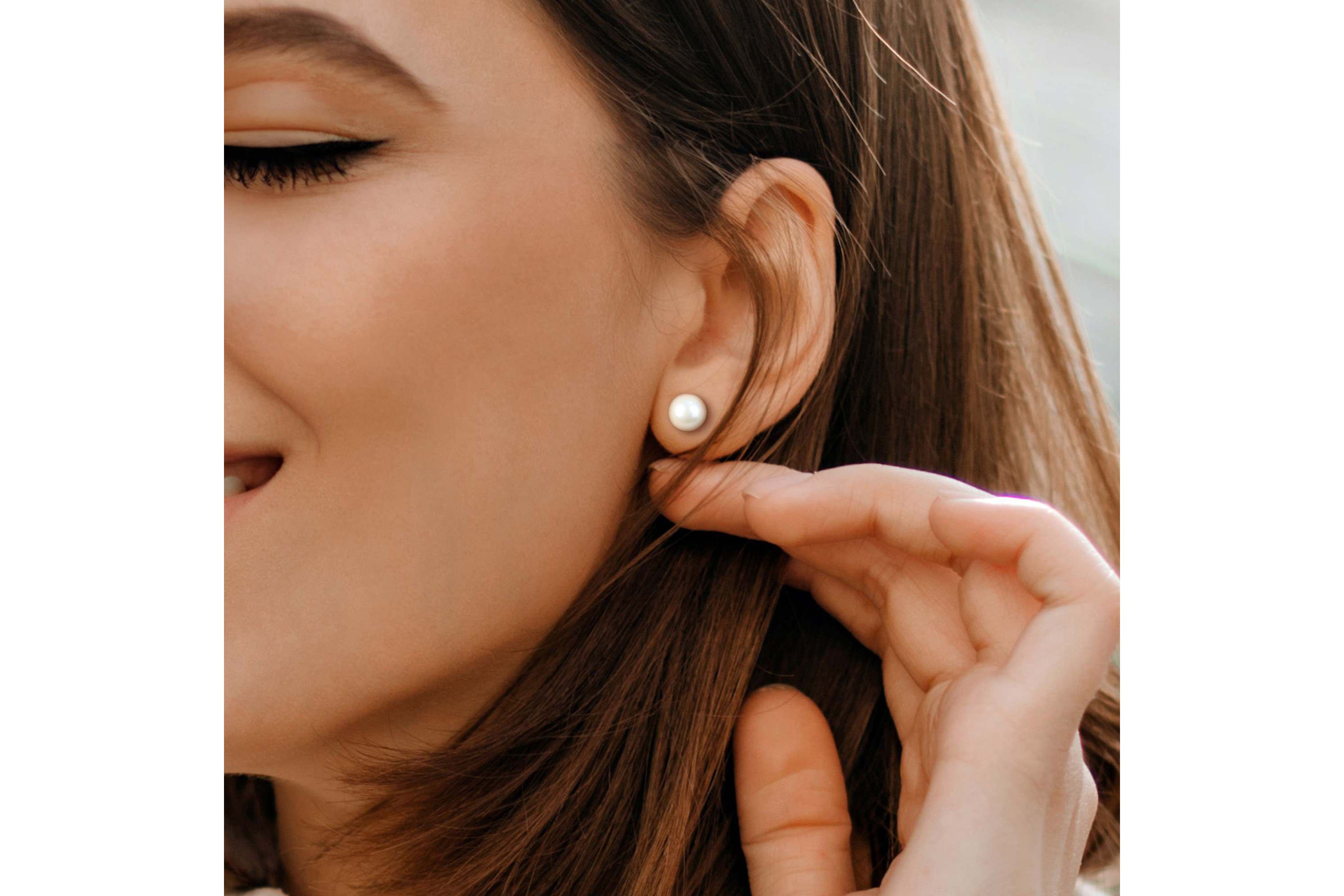 7.5-8mm Freshwater Cultured Pearl Earrings in 14K Yellow Gold