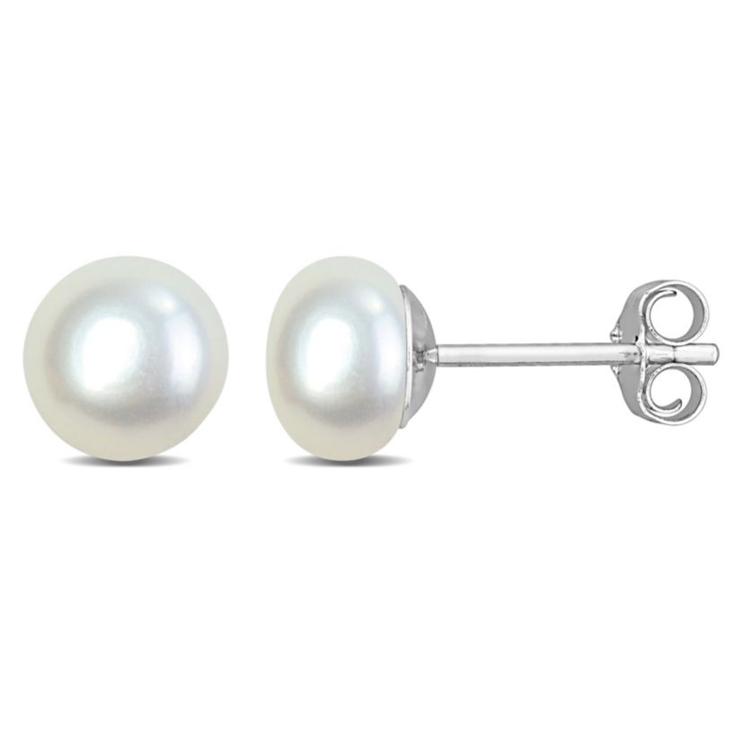 7-7.5mm Freshwater Cultured Pearl Stud Earrings in Sterling Silver