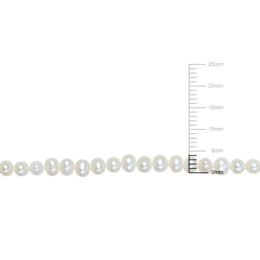 3-4mm Freshwater Cultured Pearl Necklace in Yellow Plated Sterling Silver