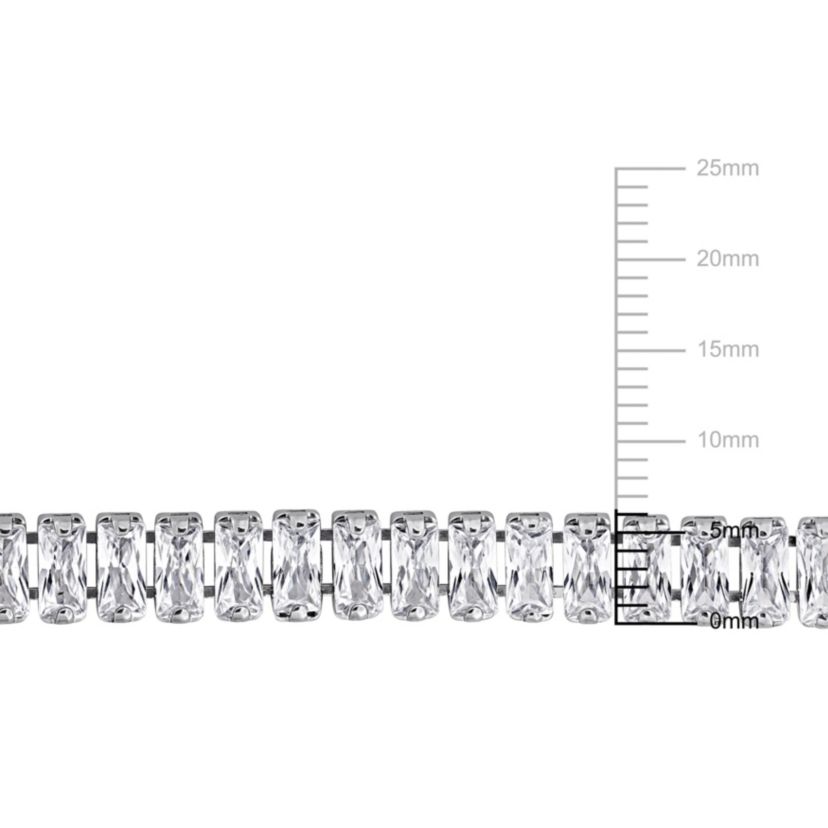 5.5-6mm Freshwater Cultured Pearl and Cubic Zirconia Bracelet in Sterling Silver