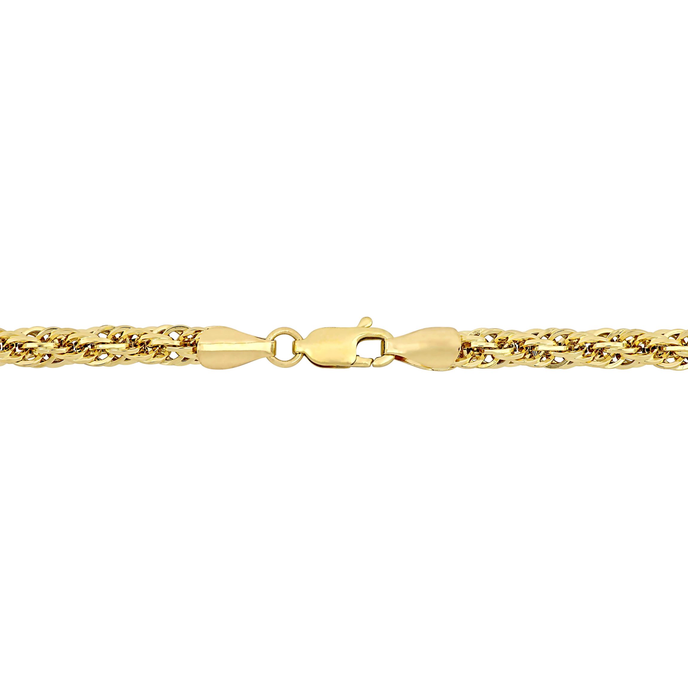 2-Piece Set of 4mm Infinity Rope Chain Necklace and Bracelet in 14K Yellow Gold, 16" & 7.5"