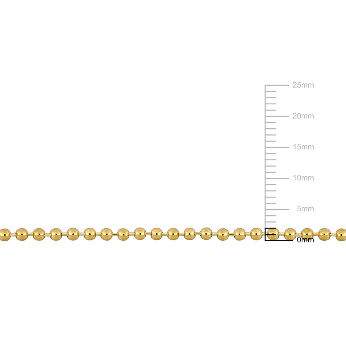 2-Piece Set of Mens 2mm Ball Bead Necklace and Bracelet in 14K Yellow Gold, 20" & 9"