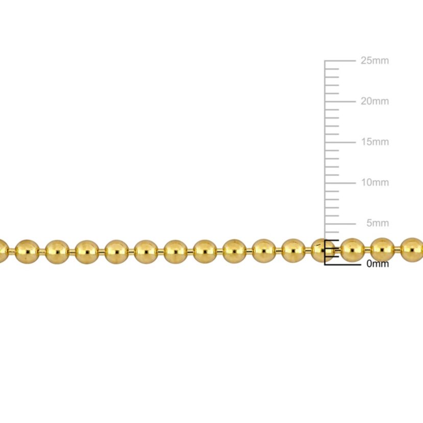 2-Piece Set of 3mm Ball Bead Necklace and Bracelet in 14K Yellow Gold, 18" & 7"