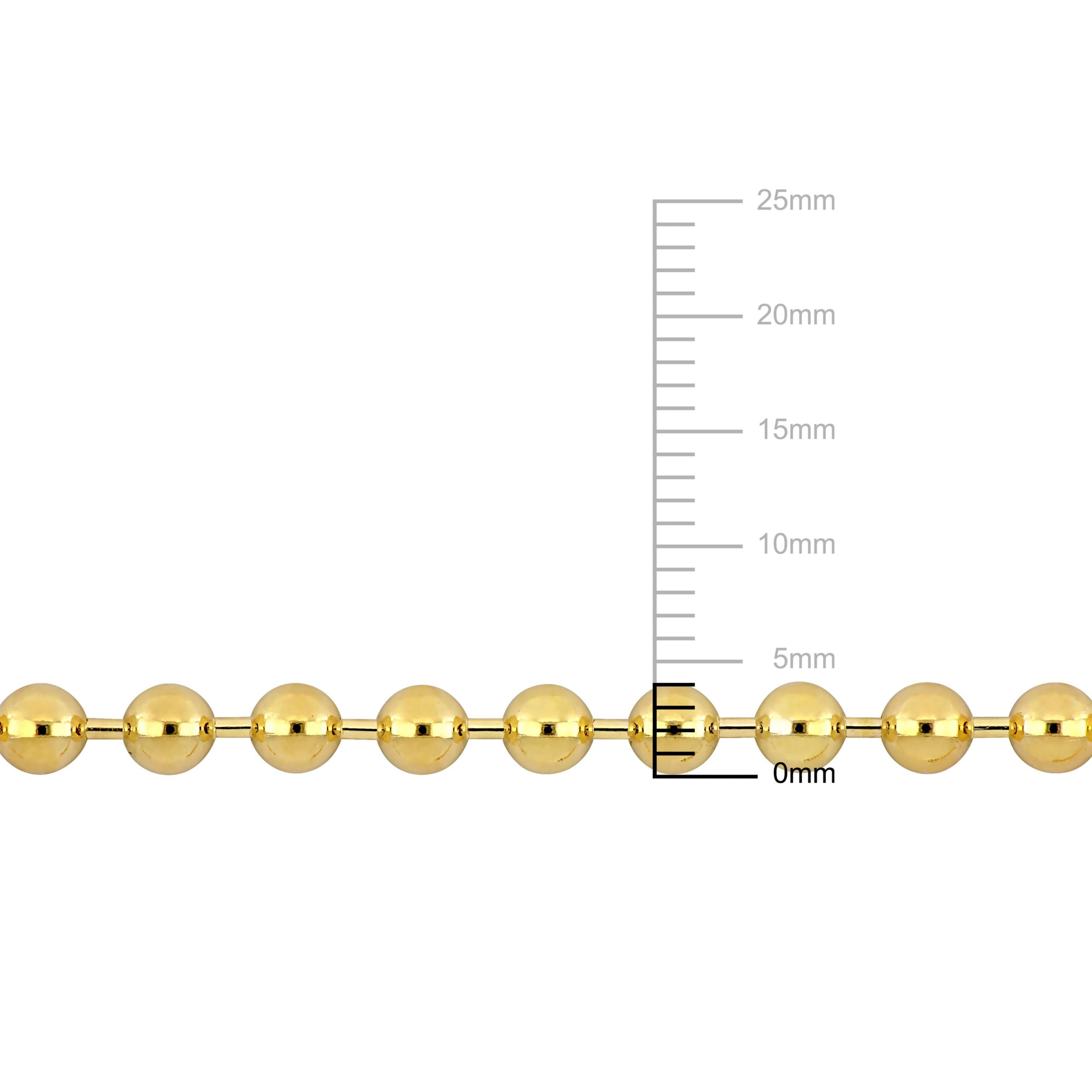 2-Piece Set of 4mm Ball Bead Necklace and Bracelet in 14K Yellow Gold, 16.25" & 7.25"