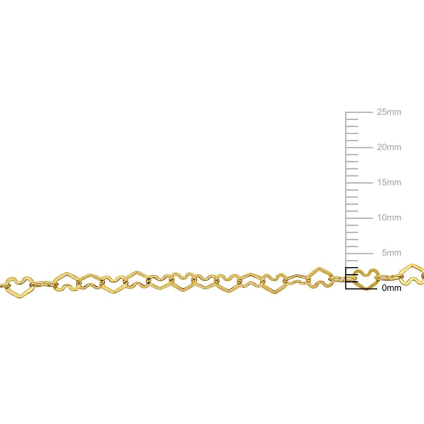 2-Piece Set of 3mm Heart Link Necklace and Bracelet in 14K Yellow Gold, 16" & 7.5"