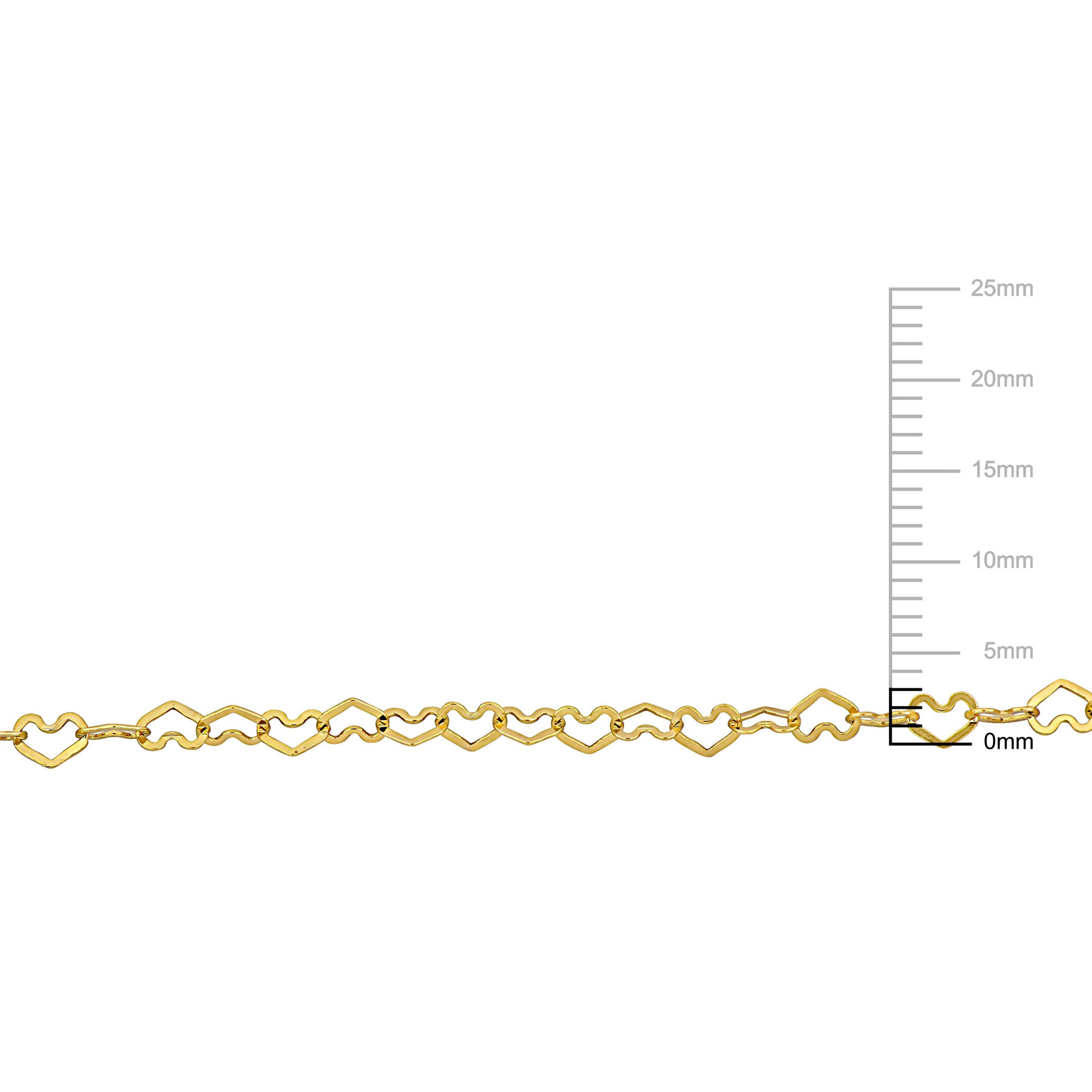 2-Piece Set of 3mm Heart Link Necklace and Anklet in 14K Yellow Gold, 20" & 9"