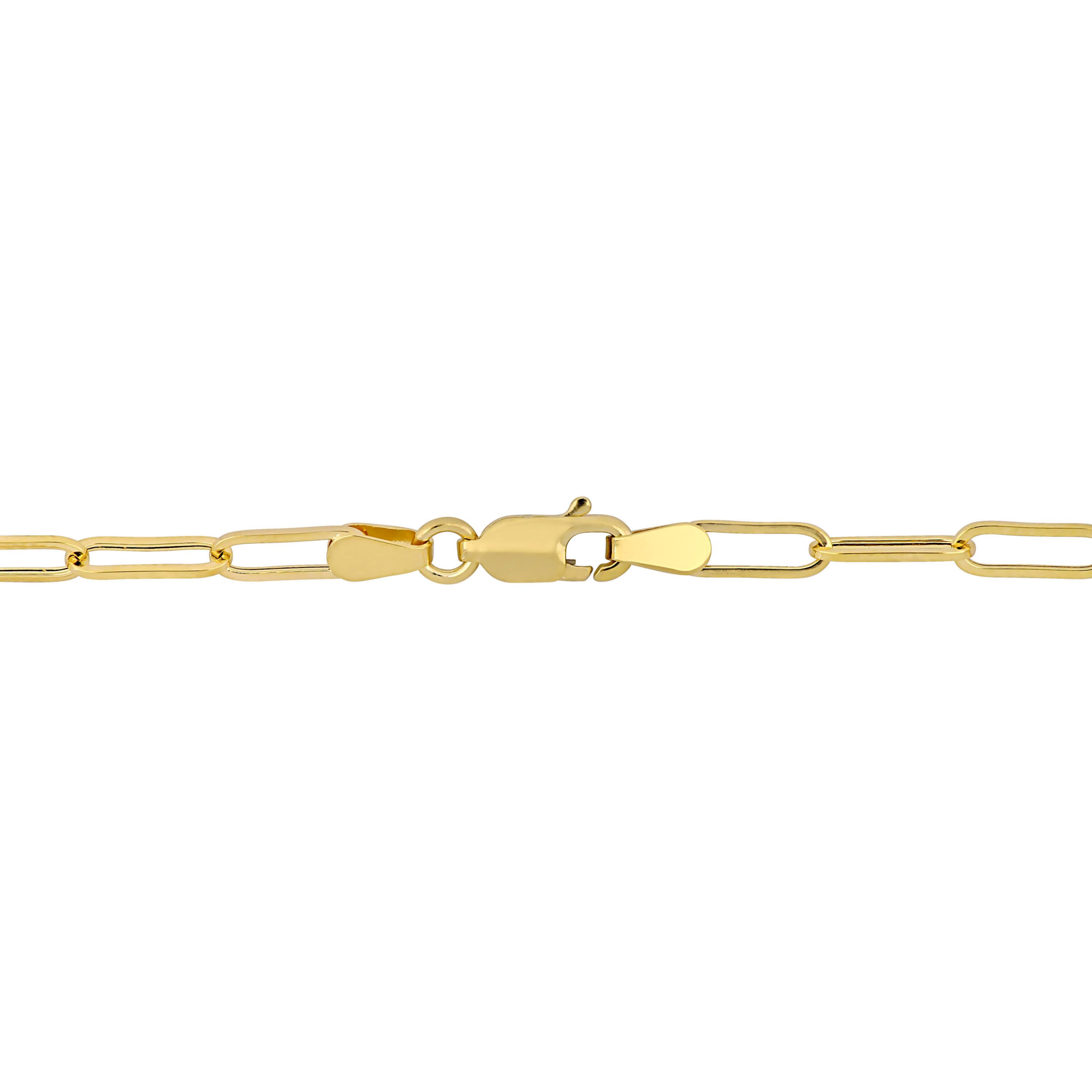 2-Piece Set of 3.3mm Paperclip Chain Necklace and Anklet in 14K Yellow Gold, 16" & 9"