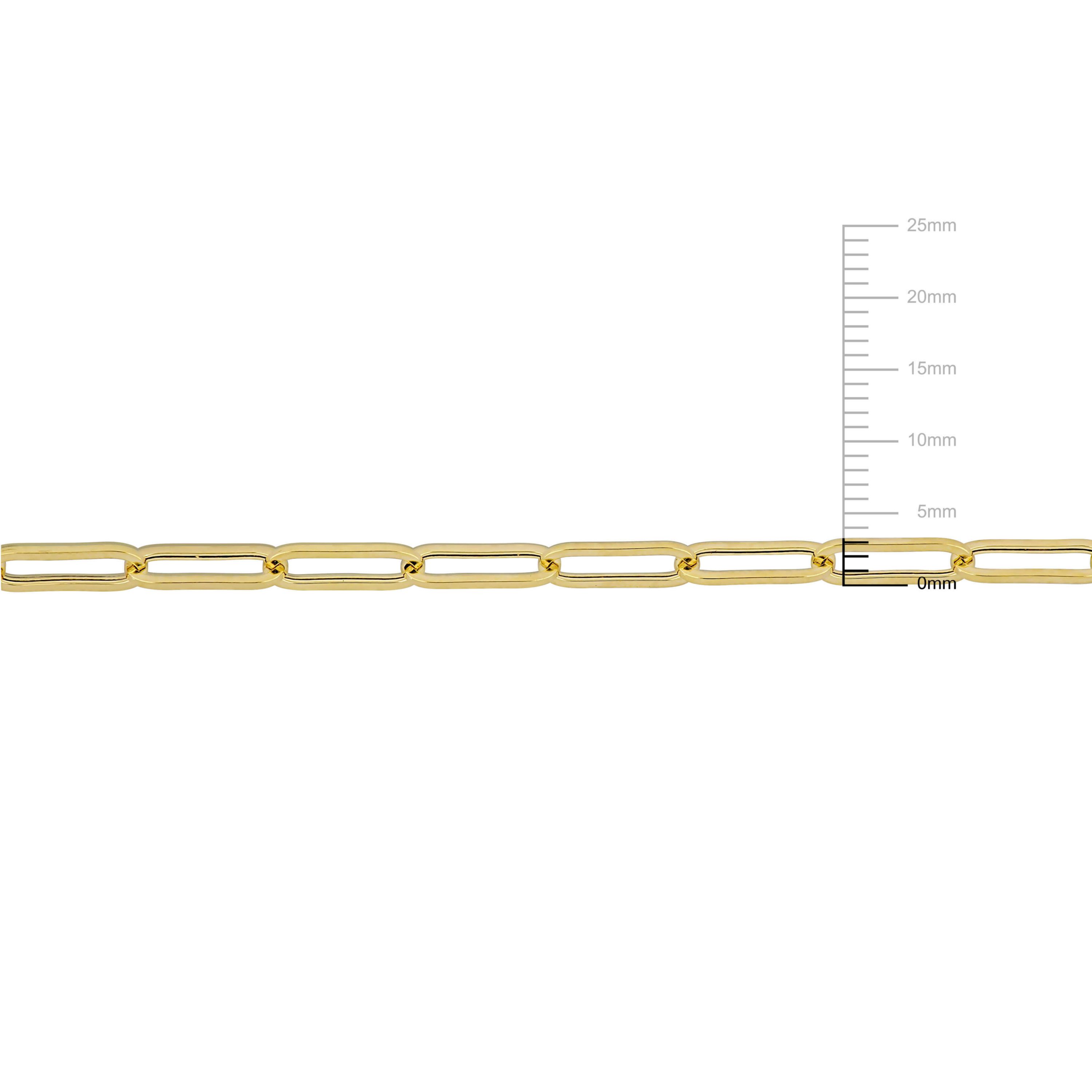 2-Piece Set of 3.3mm Paperclip Chain Necklace and Anklet in 14K Yellow Gold, 16" & 9"