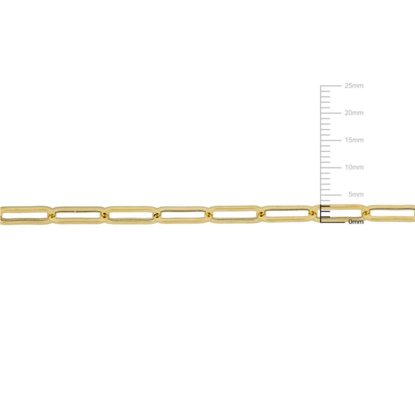 2-Piece Set of 3.3mm Paperclip Chain Necklace and Anklet in 14K Yellow Gold, 16" & 9"